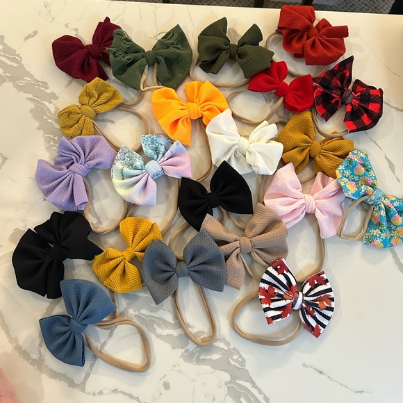 Other - Lot of 21 Baby Girl Headwrap Bows on Nylon LIKE NEW